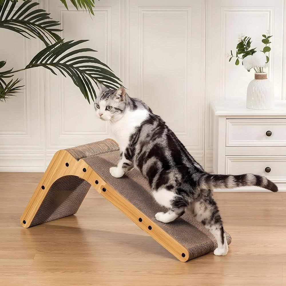 Cat Scratcher Pad - 70 cm L-shaped Wall-mounted Scratch Pad Cardboard Scratching Sur Pet Products - Tophatter Daily Deals