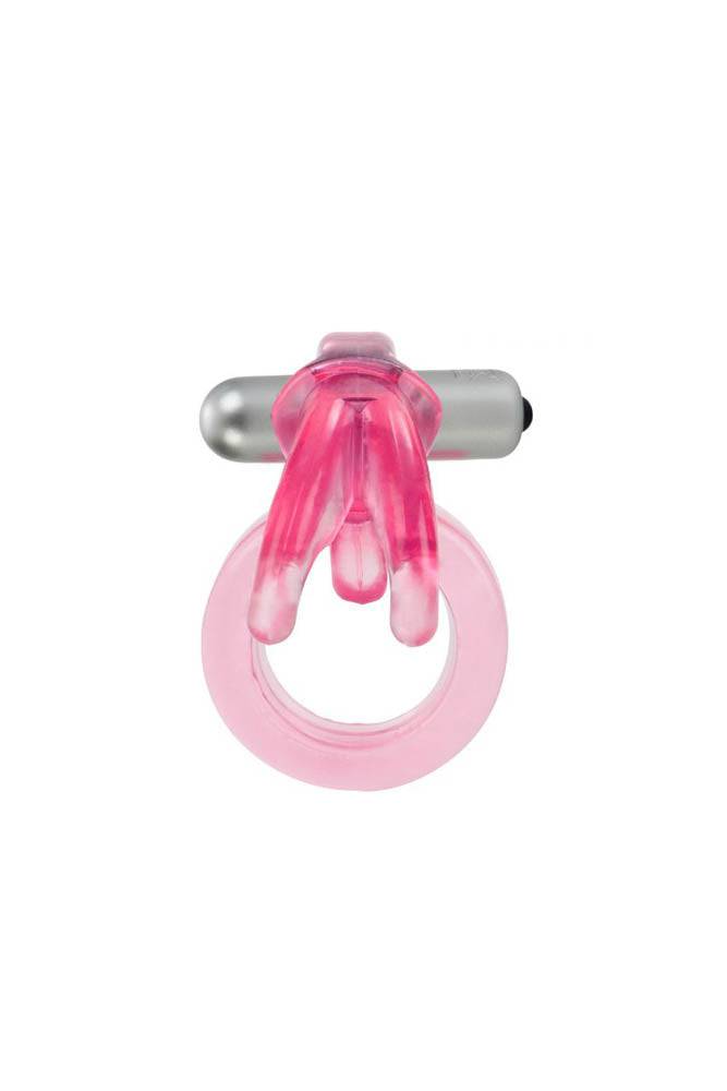 Cal Exotics - Couples Enhancer - Triple Clit Flicker Cock Ring - Pink Sex Toy - Tophatter Daily Deals