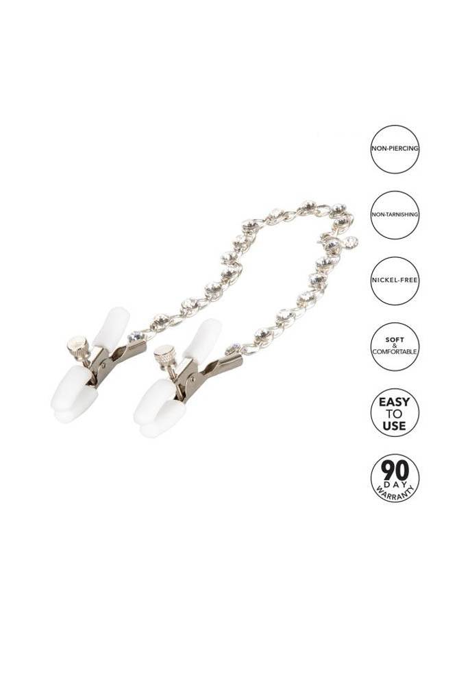 Cal Exotics - Nipple Play - Crystal Chain Nipple Clamps BDSM - Tophatter Daily Deals