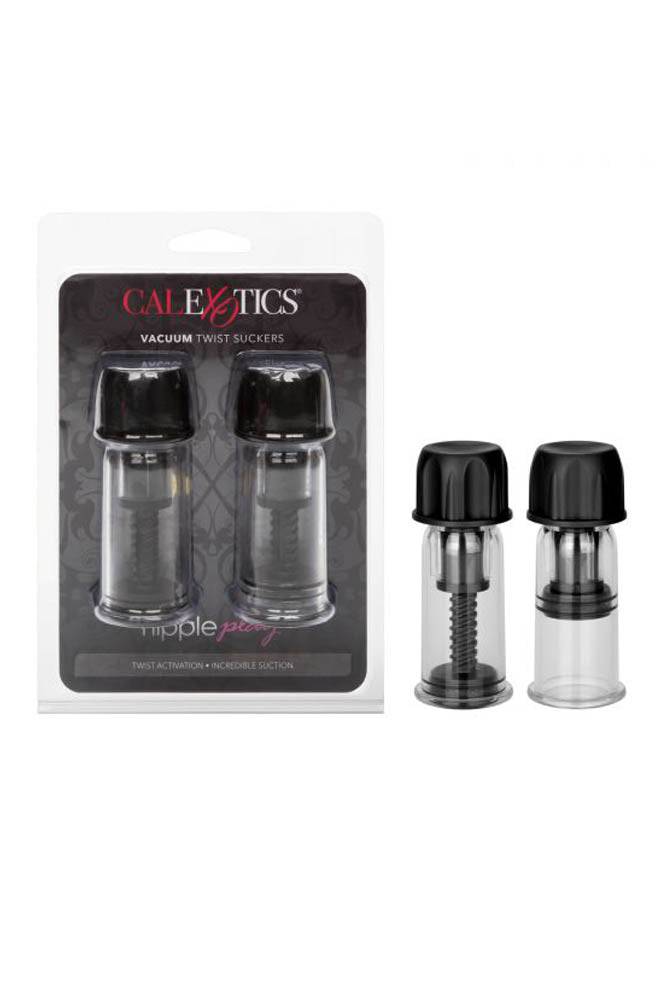 Cal Exotics - Nipple Play - Vacuum Twist Suckers - Black BDSM - Tophatter Daily Deals