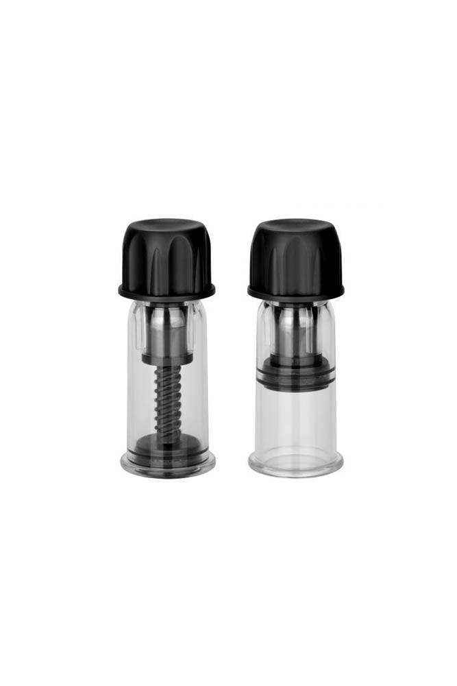 Cal Exotics - Nipple Play - Vacuum Twist Suckers - Black BDSM - Tophatter Daily Deals