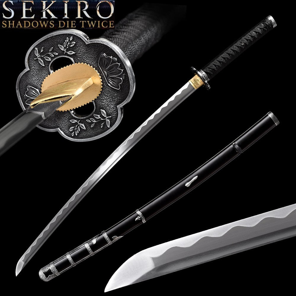 Sekiro: Shadows Die Twice - Black Mortal Blade Hand Forged Clay Tempered Katana Sword - Tophatter Daily Deals