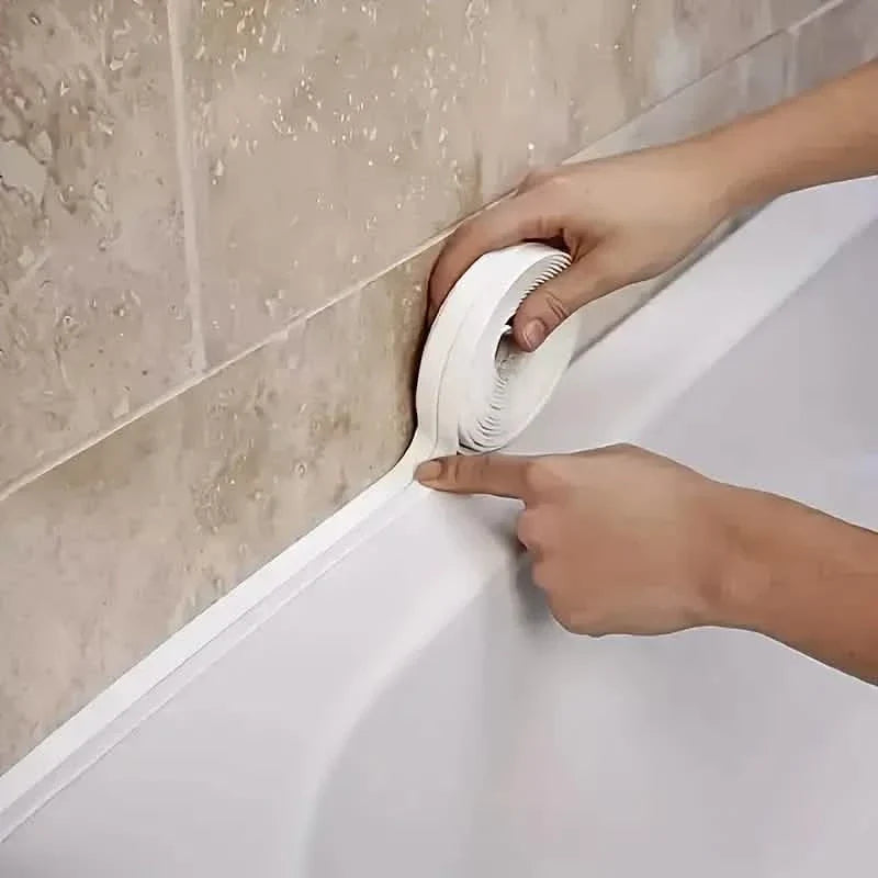Self-Adhesive Waterproof Caulk Strip - Moisture-Resistant Sealing Tape for Kitchen & Bathroom Bath - Tophatter Daily Deals
