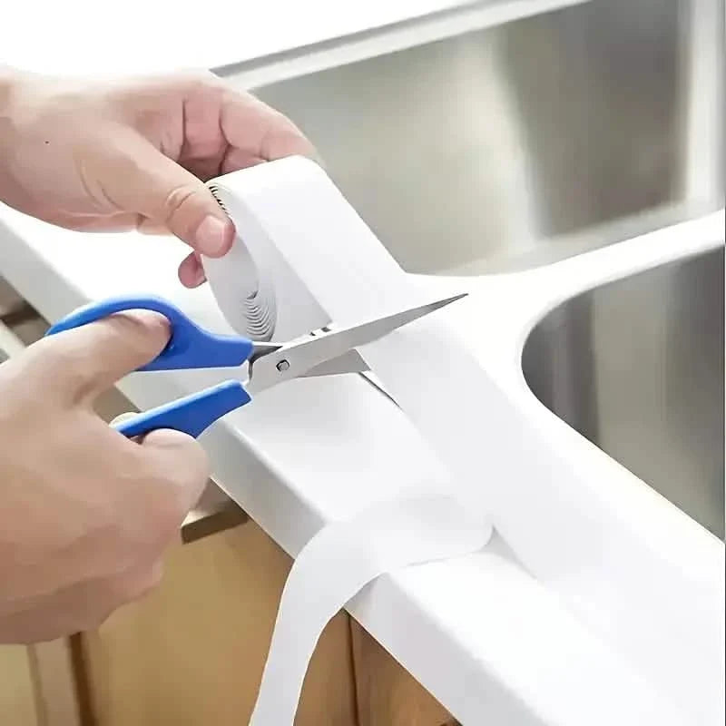 Self-Adhesive Waterproof Caulk Strip - Moisture-Resistant Sealing Tape for Kitchen & Bathroom Bath - Tophatter Daily Deals