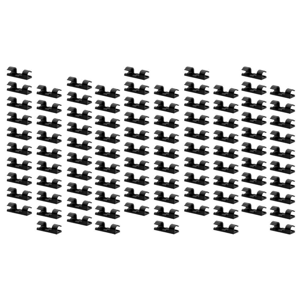 Self-Adhesive Wire Organizer Line Cable Plastic Clips Black 100-Pieces School, Office & Art Supplies - Tophatter Daily Deals
