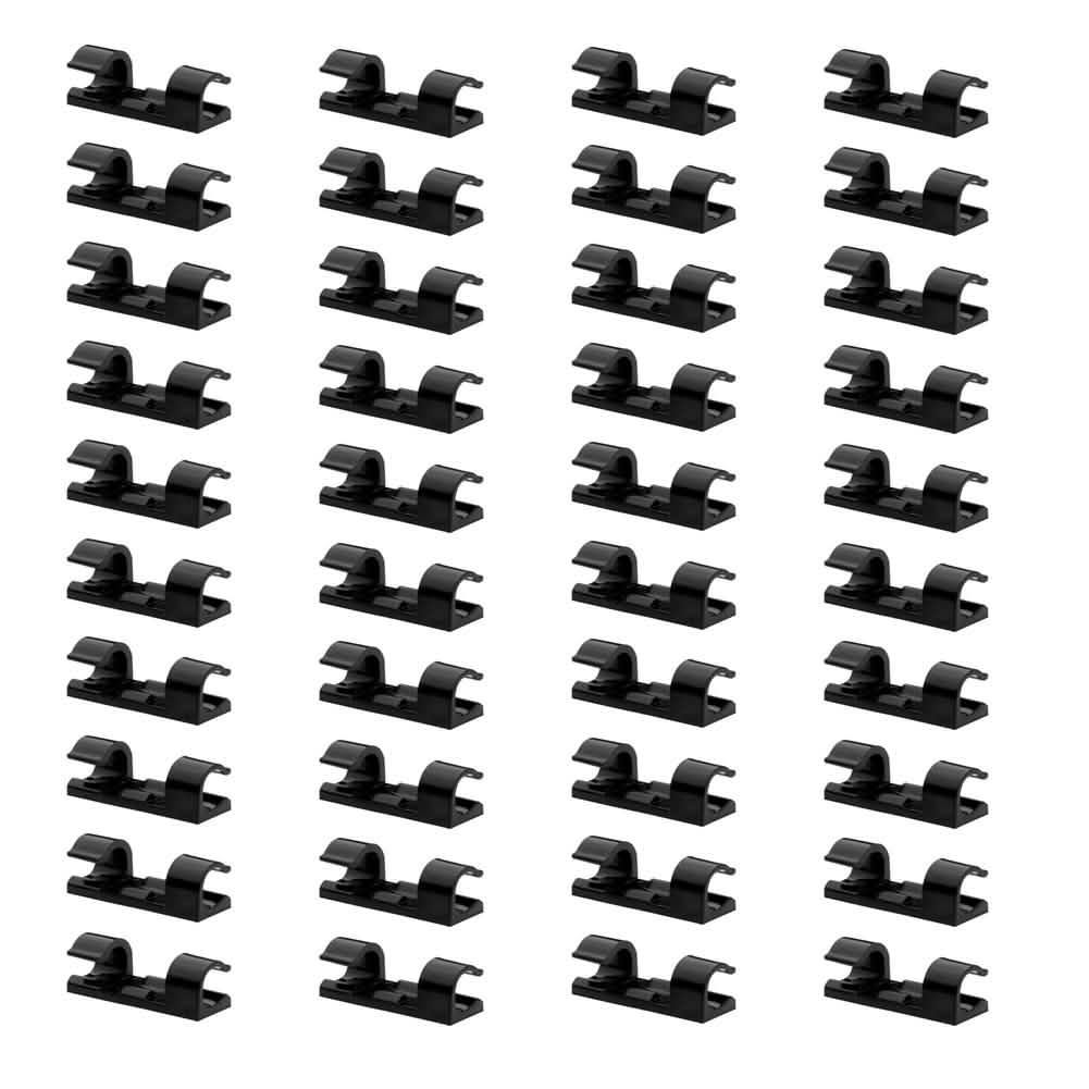 Self-Adhesive Wire Organizer Line Cable Plastic Clips Black 40-Pieces School, Office & Art Supplies - Tophatter Daily Deals