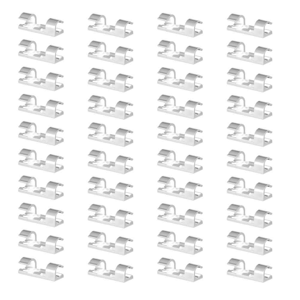 Self-Adhesive Wire Organizer Line Cable Plastic Clips White 40-Pieces School, Office & Art Supplies - Tophatter Daily Deals