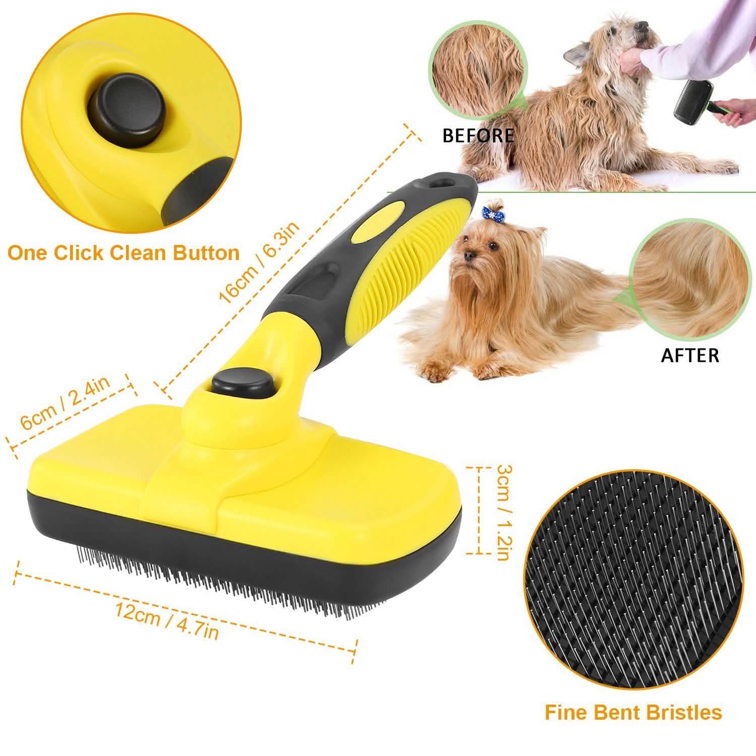 Self Cleaning Slicker Brush Pets Pet Supplies - Tophatter Daily Deals