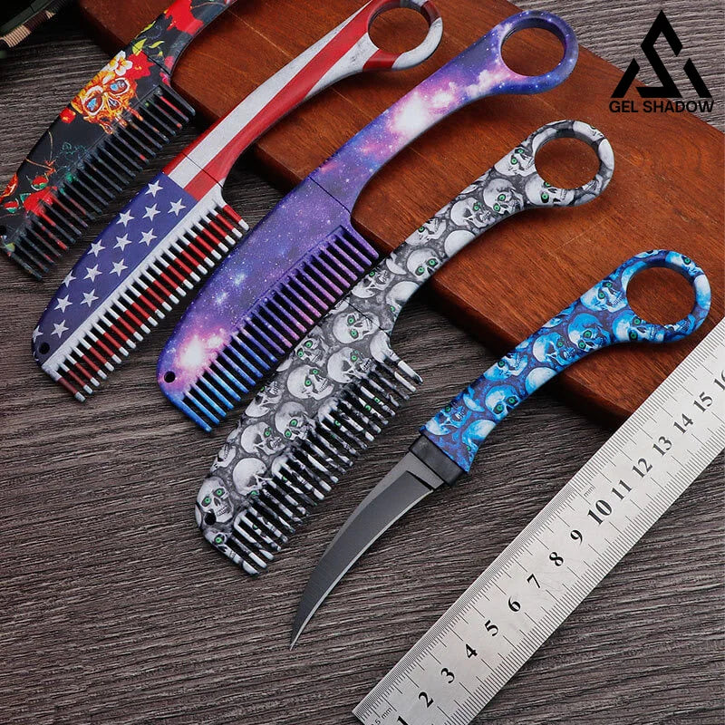 Self Defense Brush Comb With Hidden Sharp Knife-GS84 Pocket Knives - Tophatter Daily Deals