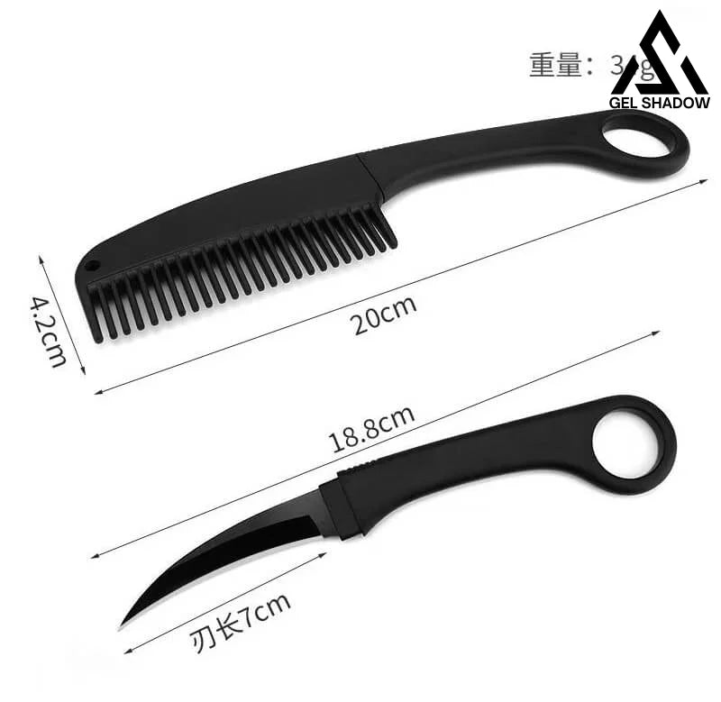 Self Defense Brush Comb With Hidden Sharp Knife-GS84 Pocket Knives - Tophatter Daily Deals