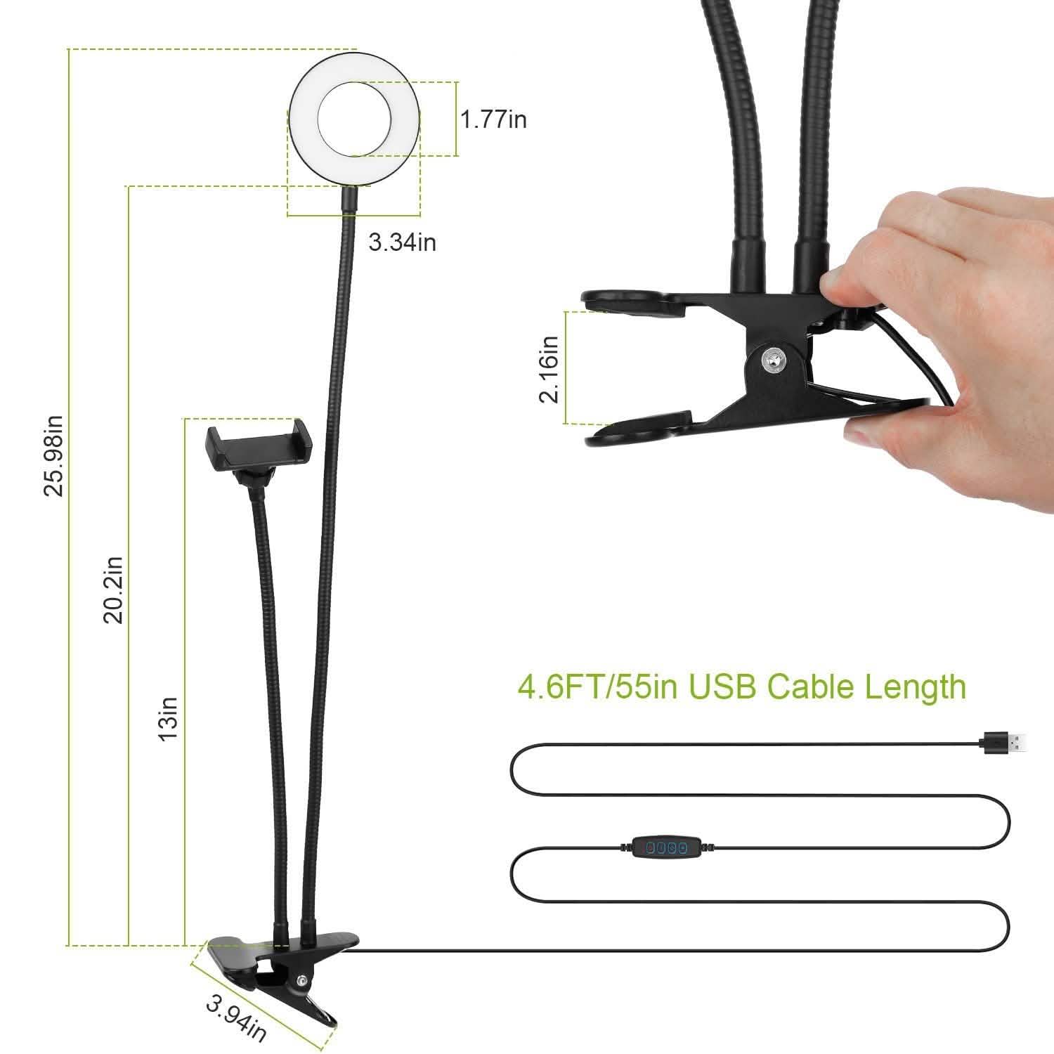 Selfie Ring with Phone Holder Clamp Mobile Accessories - Tophatter Daily Deals