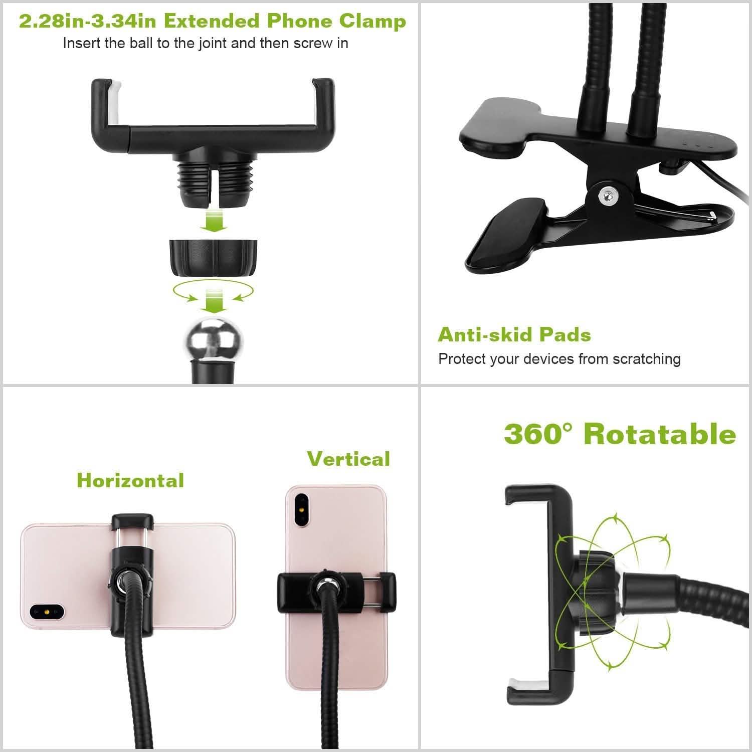 Selfie Ring with Phone Holder Clamp Mobile Accessories - Tophatter Daily Deals