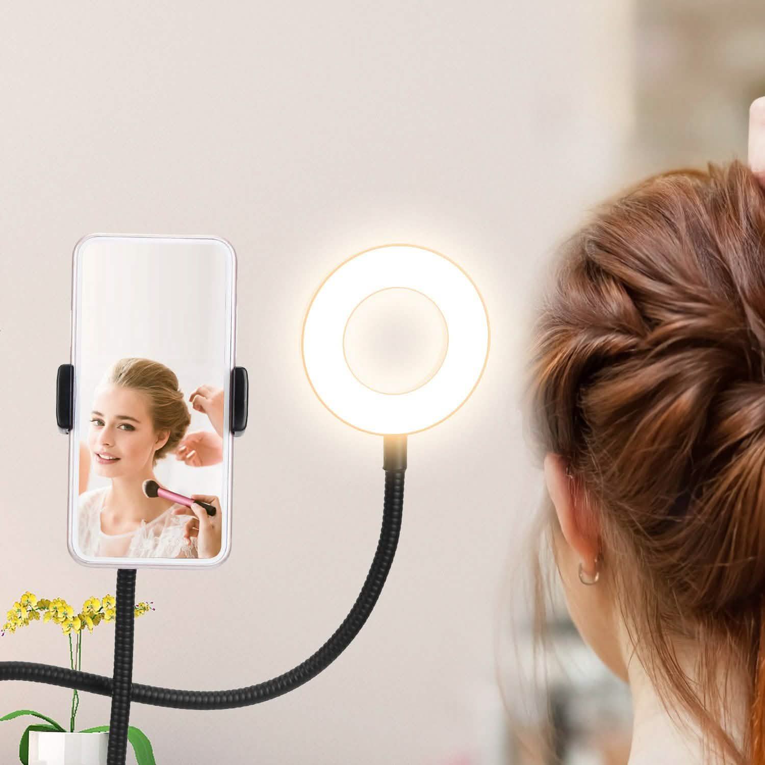 Selfie Ring with Phone Holder Clamp Mobile Accessories - Tophatter Daily Deals