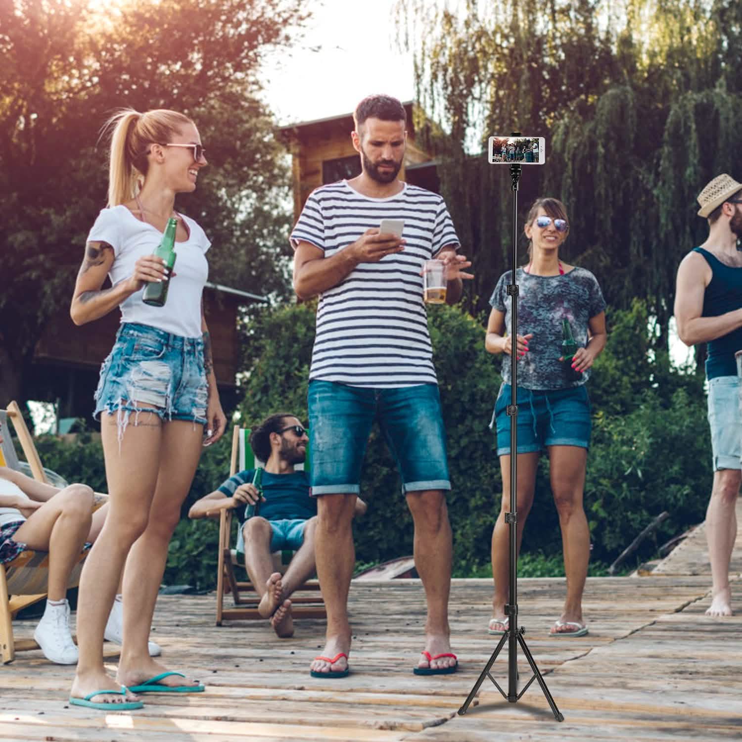 Selfie Stick Tripod Wireless Desktop Phone Tripod Stand Mobile Accessories - Tophatter Daily Deals