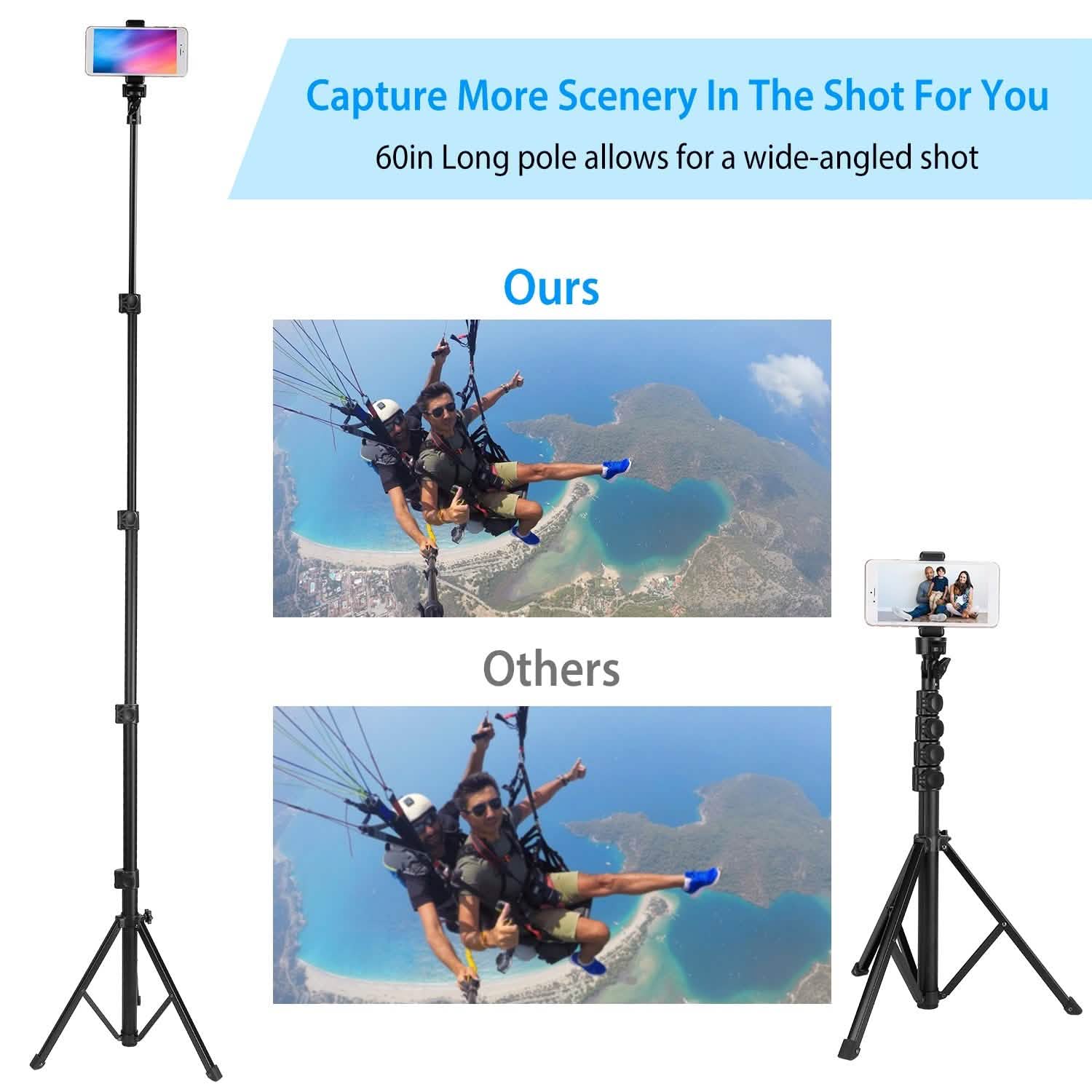 Selfie Stick Tripod Wireless Desktop Phone Tripod Stand Mobile Accessories - Tophatter Daily Deals