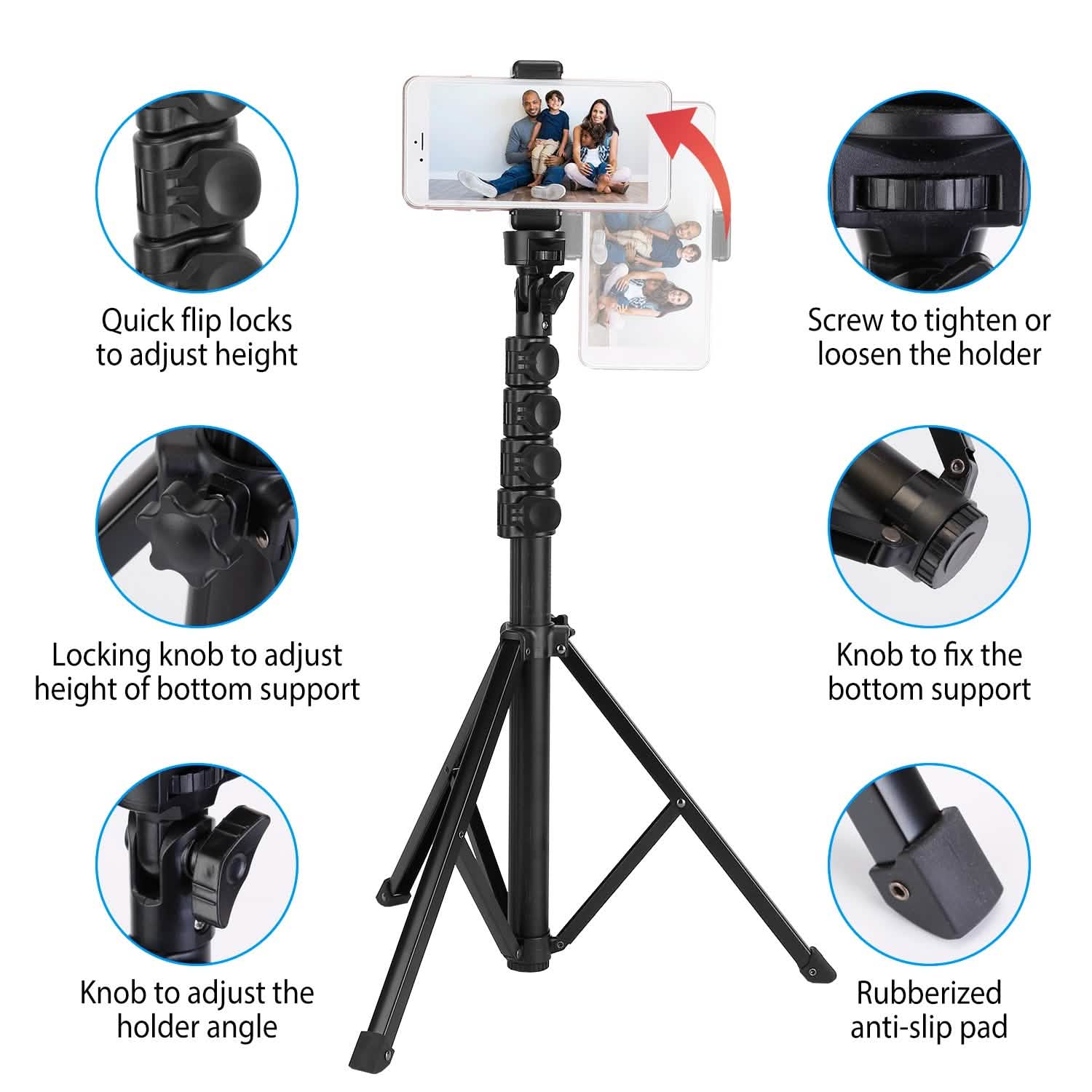 Selfie Stick Tripod Wireless Desktop Phone Tripod Stand Mobile Accessories - Tophatter Daily Deals
