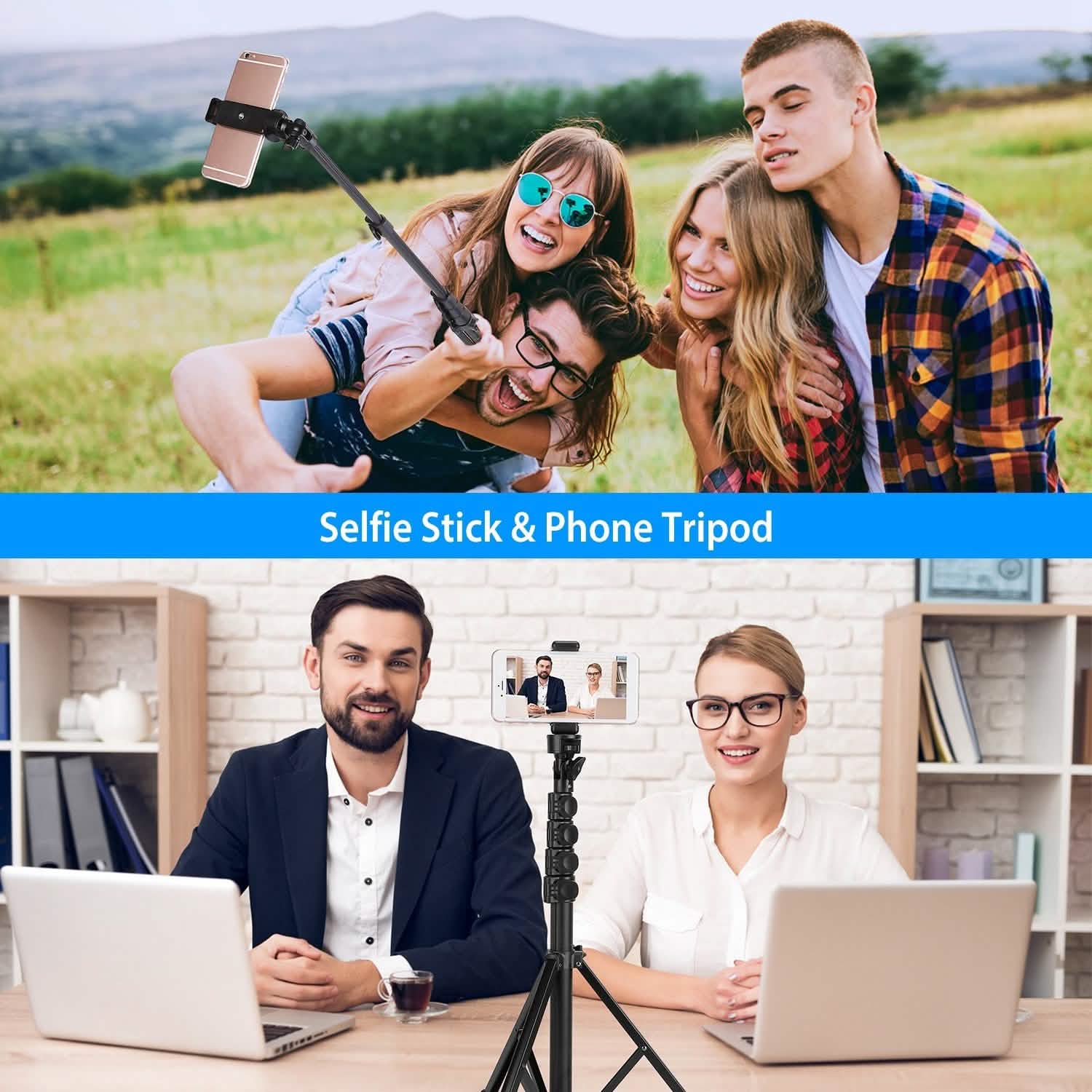 Selfie Stick Tripod Wireless Desktop Phone Tripod Stand Mobile Accessories - Tophatter Daily Deals