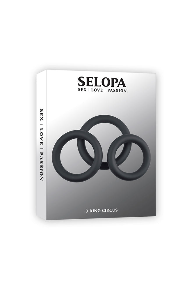 Selopa - 3 Ring Circus Cock Ring Set - Black Sex Toy - Tophatter Daily Deals