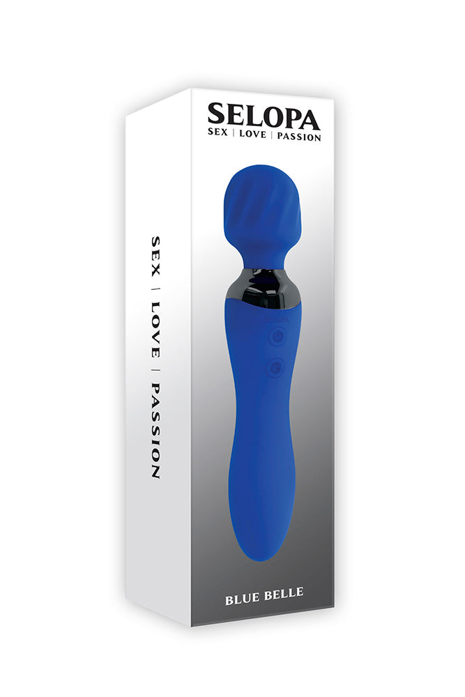 Selopa - Blue Belle Double Ended Wand Vibrator - Blue Sex Toy - Tophatter Daily Deals