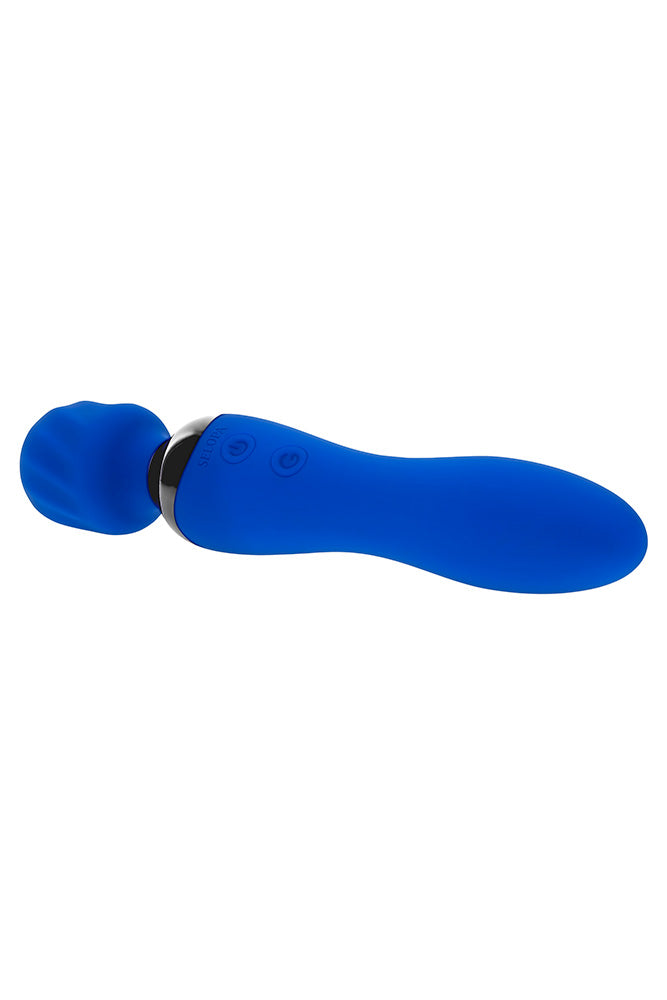 Selopa - Blue Belle Double Ended Wand Vibrator - Blue Sex Toy - Tophatter Daily Deals