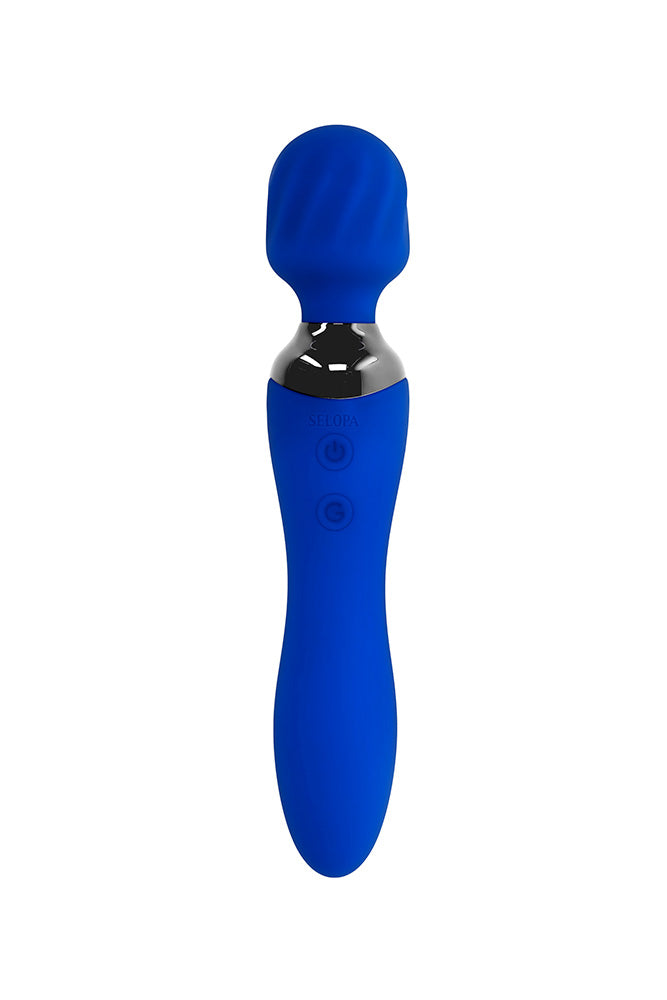 Selopa - Blue Belle Double Ended Wand Vibrator - Blue Sex Toy - Tophatter Daily Deals