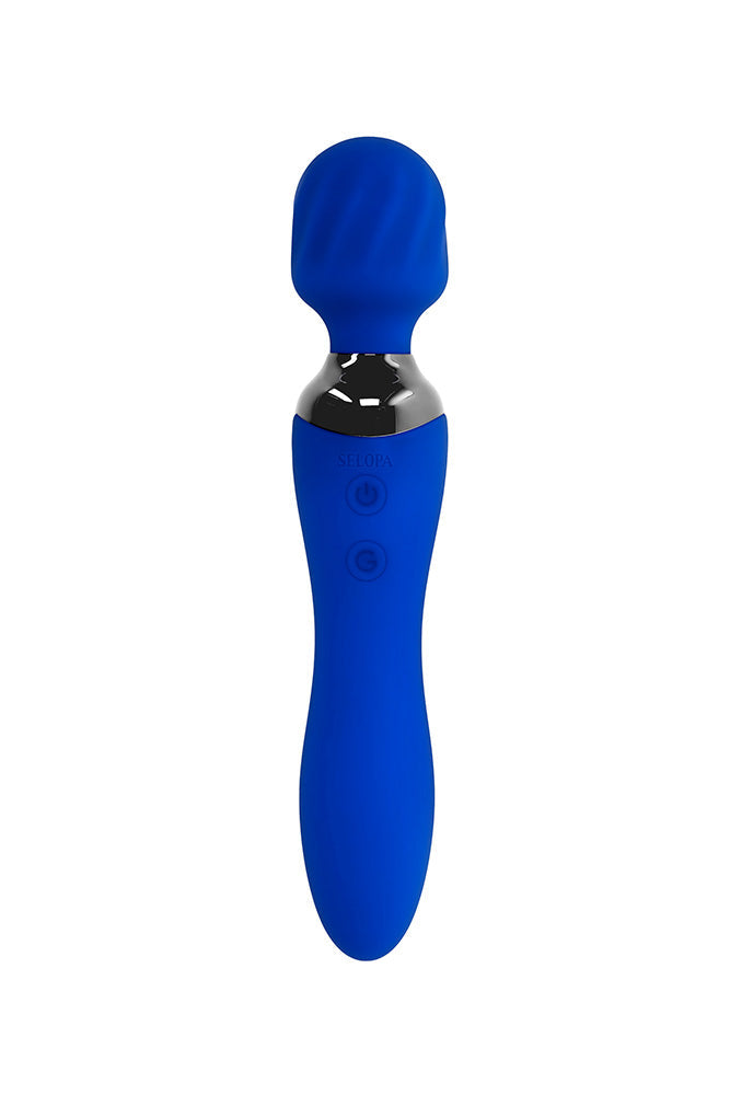 Selopa - Blue Belle Double Ended Wand Vibrator - Blue Sex Toy - Tophatter Daily Deals