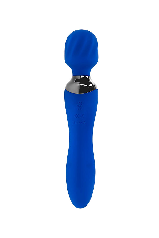 Selopa - Blue Belle Double Ended Wand Vibrator - Blue Sex Toy - Tophatter Daily Deals