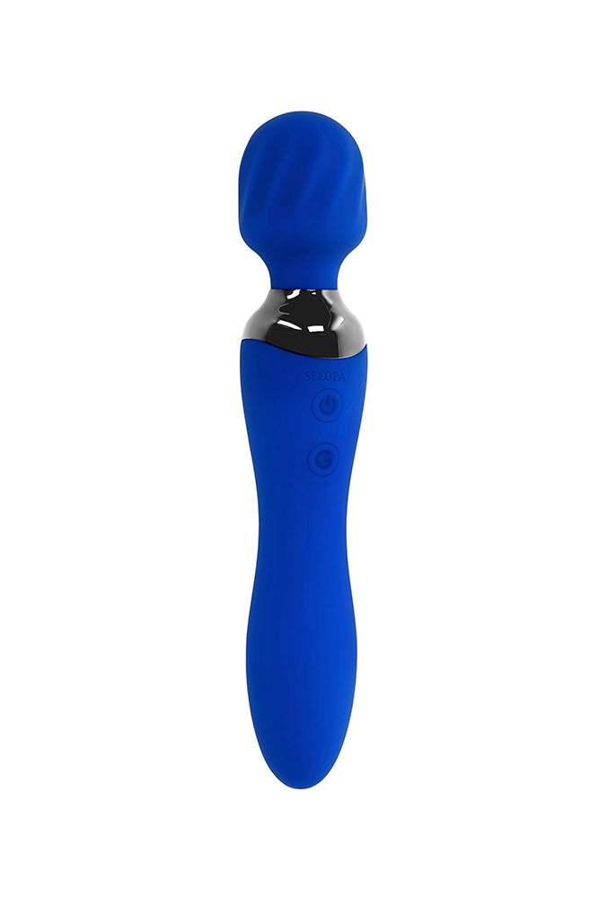 Selopa - Blue Belle Double Ended Wand Vibrator - Blue Sex Toy - Tophatter Daily Deals