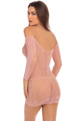 Demure Long Sleeve Mini Dress with Lace Detailing > Clothes > Dresses and Chemises - Tophatter Daily Deals