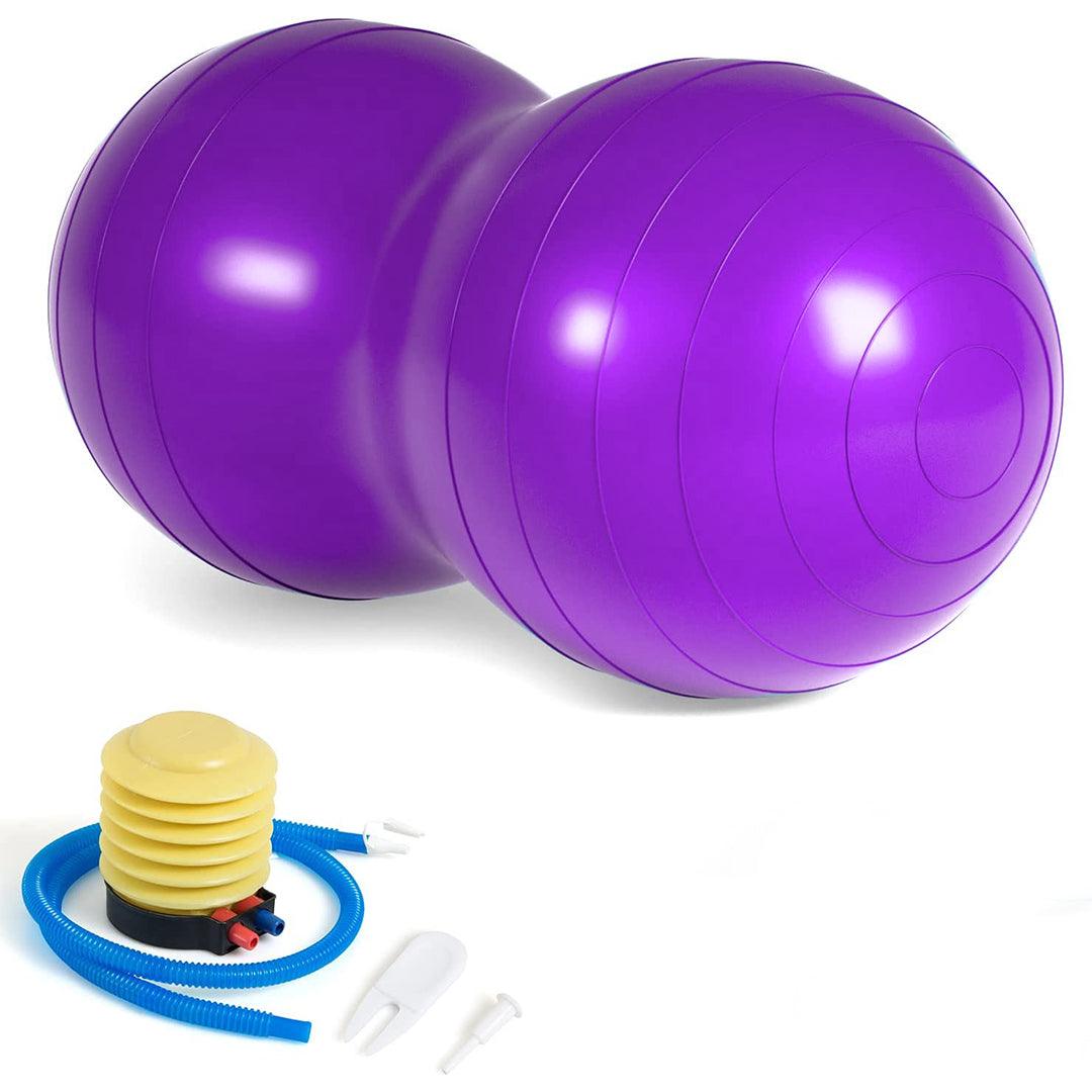 Peanut Exercise Ball - Yoga Peanut Ball with Hand Pump Anti Burst Balance Ball for Labor Birthing, Physical Therapy Purple Yoga - Tophatter Daily Deals