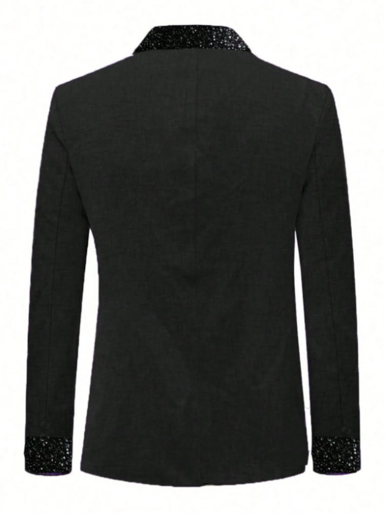 Lapel Sequin Slim Fit Groom Party Suits Men's Clothing - Tophatter Daily Deals
