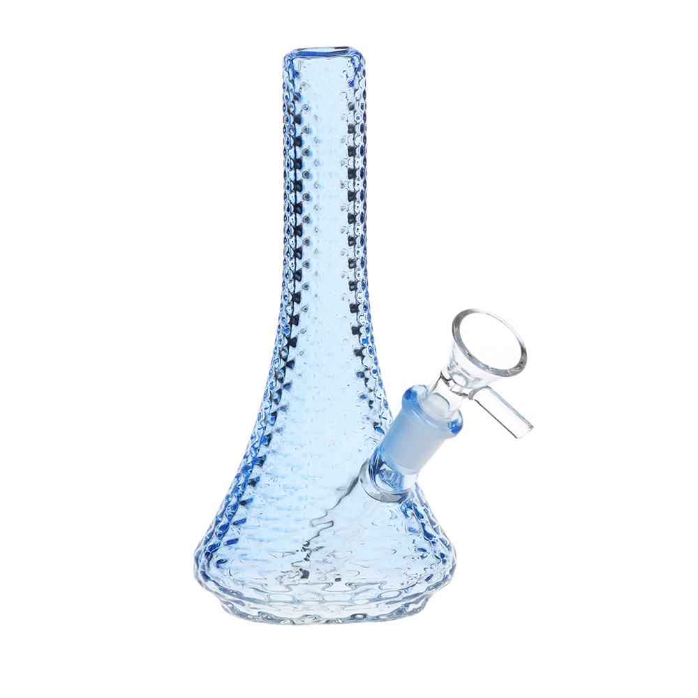 SeshGear Art Deco Mini Beaker Bong Transparent Blue Glass Bongs - Tophatter Daily Deals