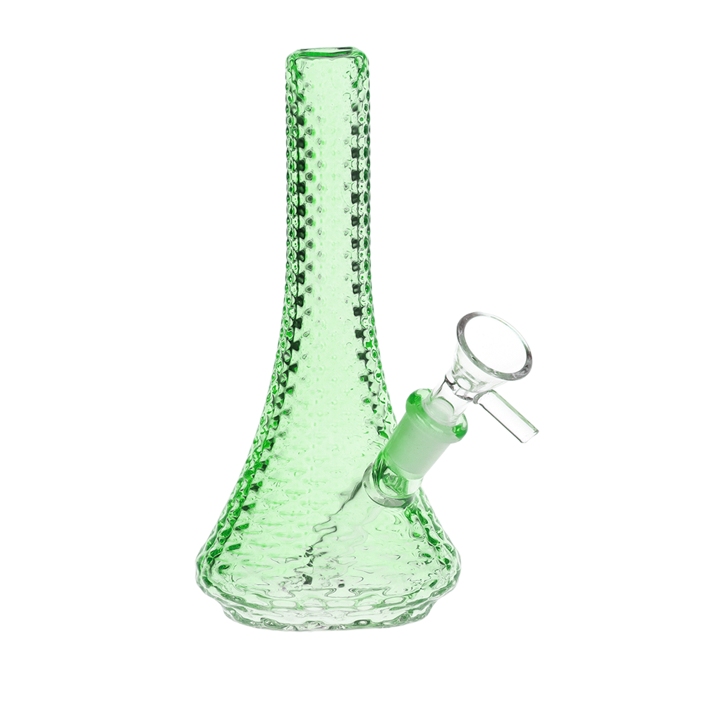 SeshGear Art Deco Mini Beaker Bong Transparent Green Glass Bongs - Tophatter Daily Deals