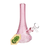 SeshGear Art Deco Mini Beaker Bong Transparent Pink Glass Bongs - Tophatter Daily Deals