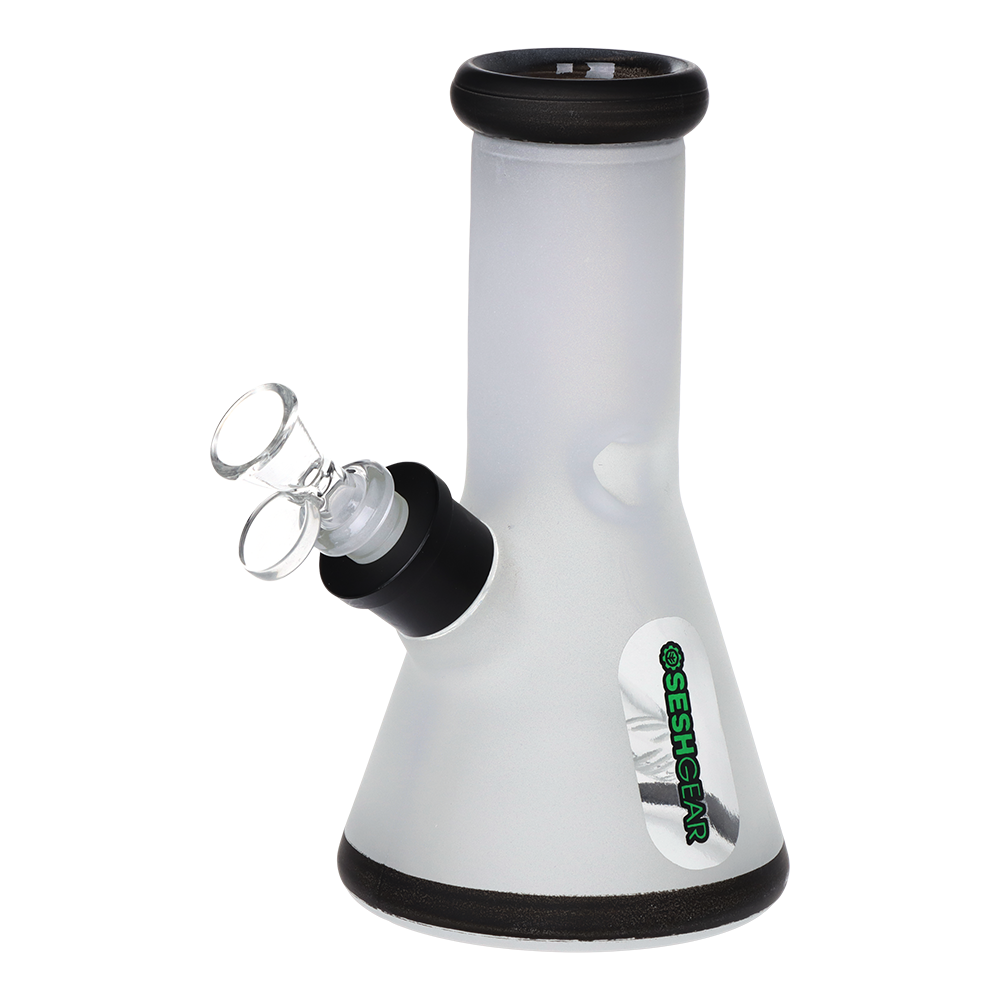 SeshGear Beaker Dual Use Smoker's Kit Sandblasted Clear Glass Bongs - Tophatter Daily Deals