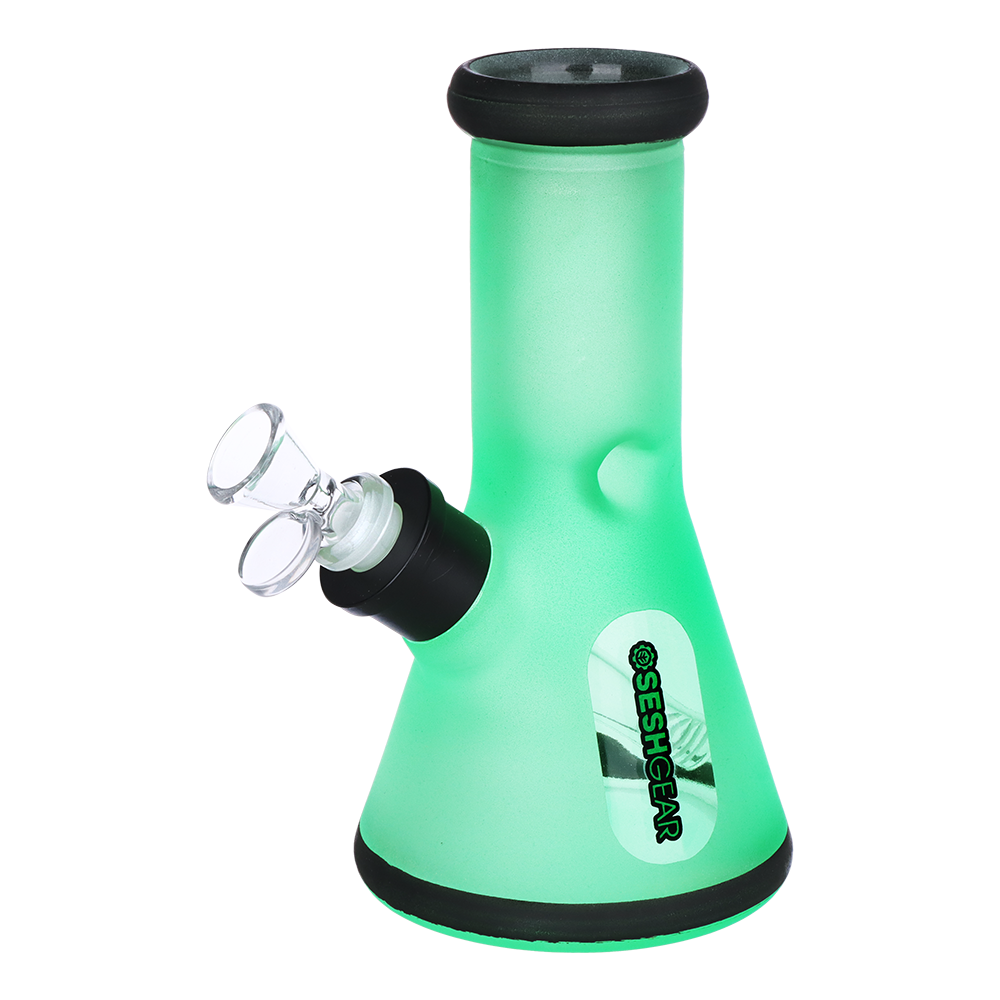 SeshGear Beaker Dual Use Smoker's Kit Sandblasted Mint Green Glass Bongs - Tophatter Daily Deals