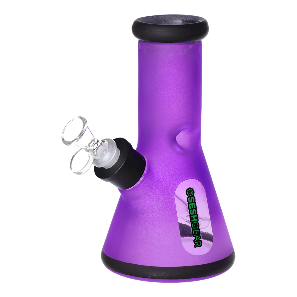 SeshGear Beaker Dual Use Smoker's Kit Sandblasted Purple Glass Bongs - Tophatter Daily Deals