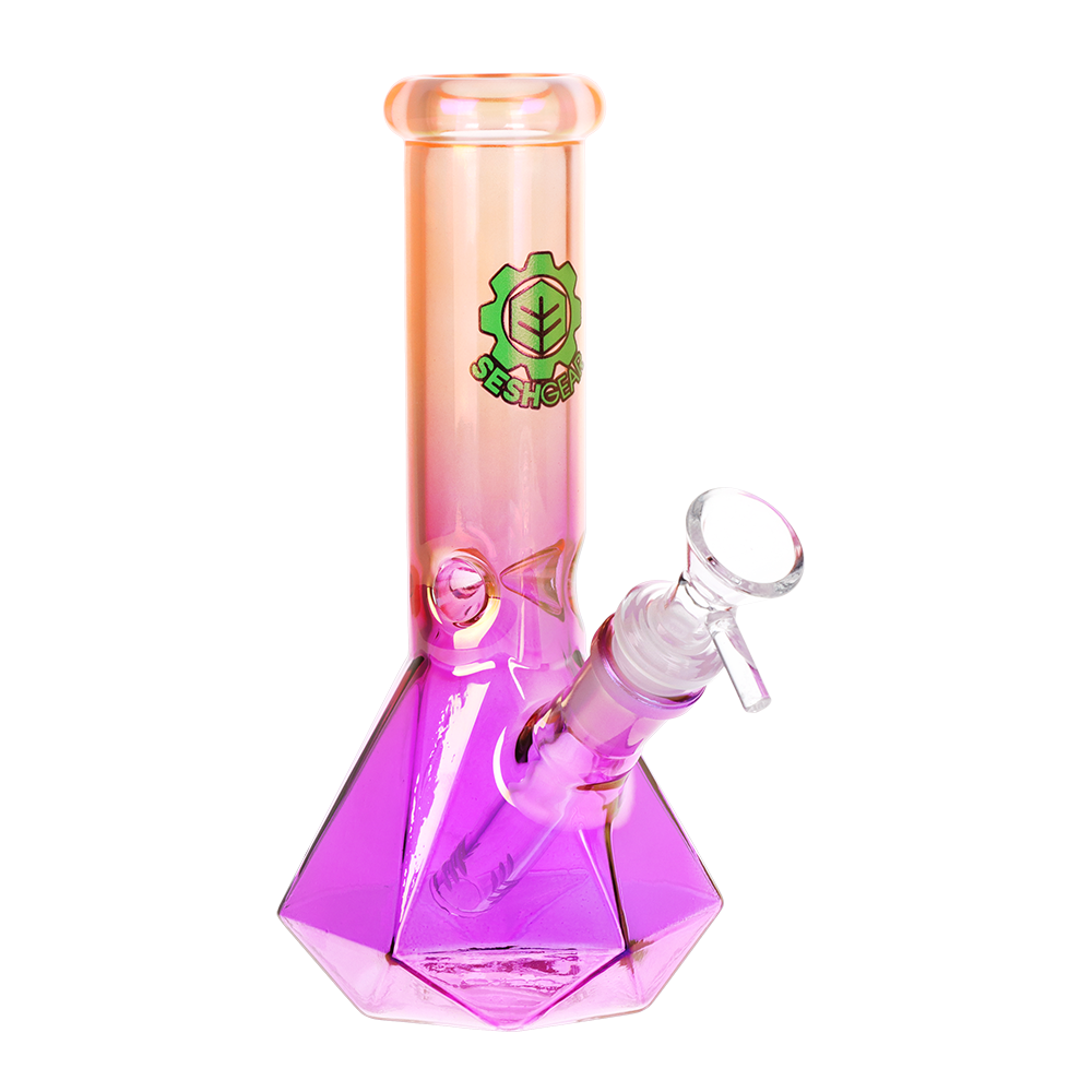 SeshGear Ombre Diamond Beaker Bong Peach Purple Gradient Bongs - Tophatter Daily Deals
