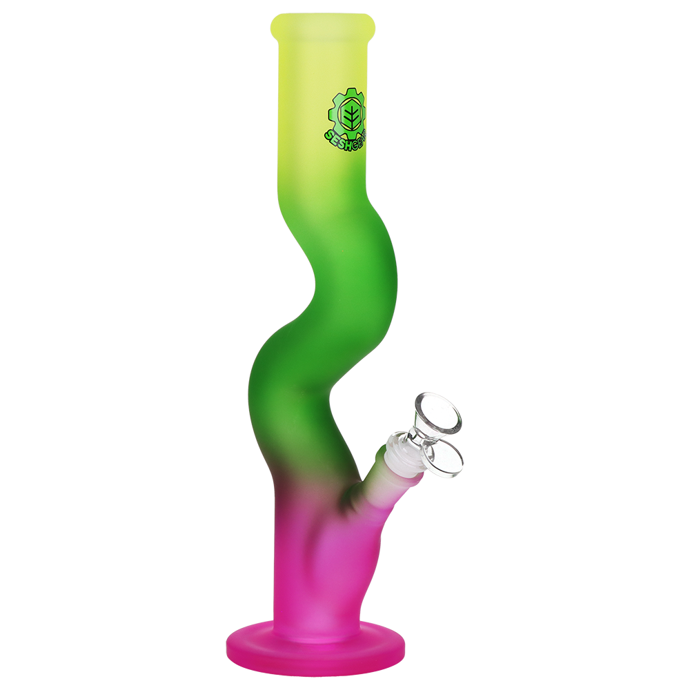 SeshGear Ombre U-Bend Tube Bong Yellow Green Pink Gradient Bongs - Tophatter Daily Deals