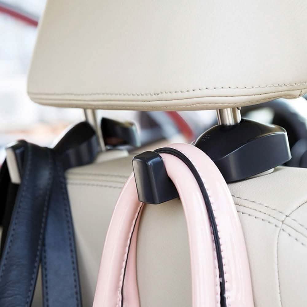 Set of 2: Universal Car Vehicle Back Seat Headrest Hanger Holder Hook Automotive - Tophatter Daily Deals