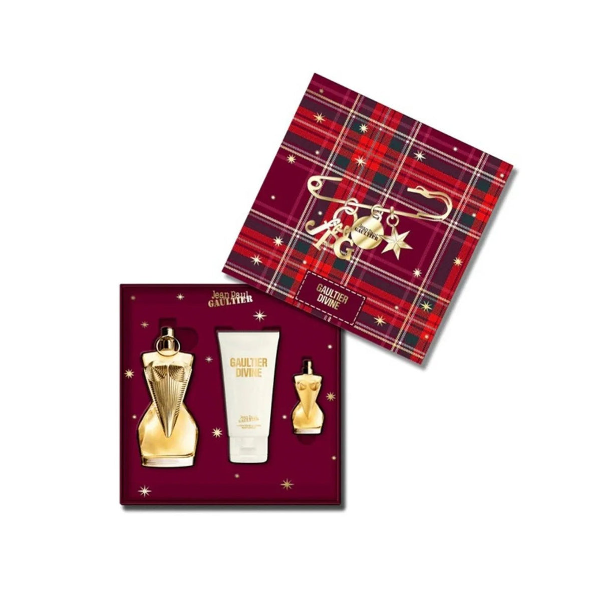 Jean Paul Gaultier Divine Eau De Parfum 50ml & Body Lotion 75ml & Mini 6ml Gift Set - Tophatter Daily Deals