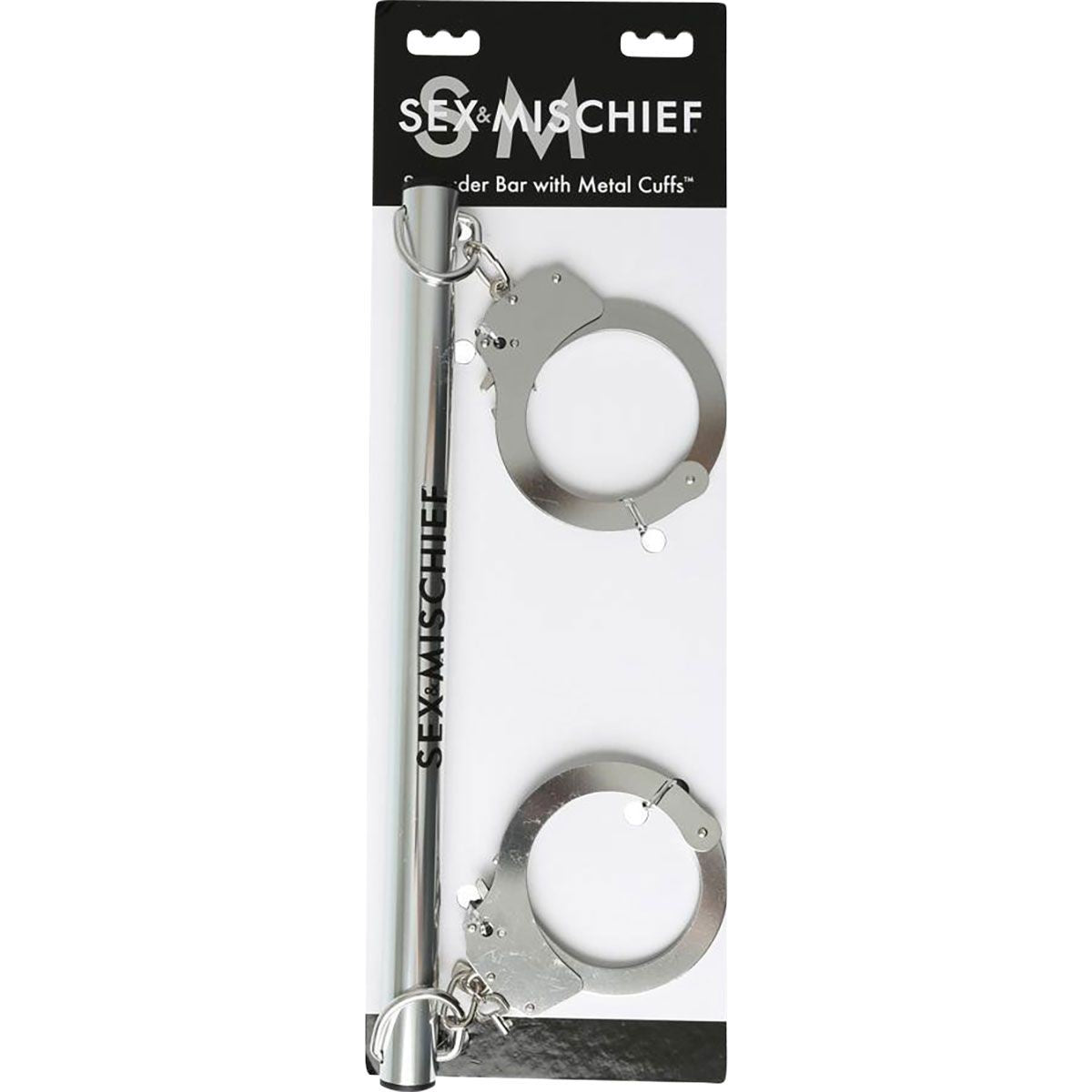 Sex & Mischief Spreader Bar with Metal Cuffs Restraints - Tophatter Daily Deals