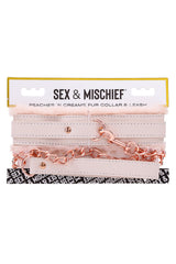 Sex & Mischief - Peaches 'N CreaMe - Faux Fur Collar & Leash - Peach/Rose Gold BDSM - Tophatter Daily Deals