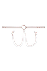 Sex & Mischief - Peaches 'N CreaMe - Collar With Nipple Clamps - Peach/Rose Gold BDSM - Tophatter Daily Deals