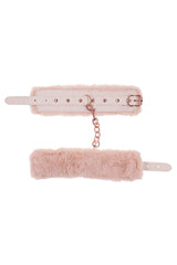 Sex & Mischief - Peaches 'N CreaMe - Faux Fur Handcuffs - Peach/Rose Gold BDSM - Tophatter Daily Deals