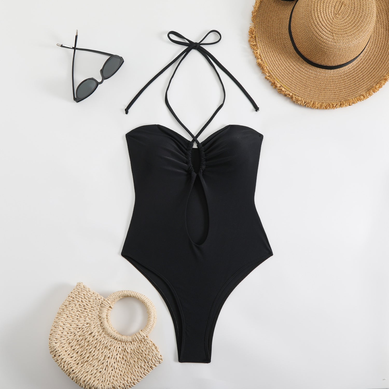 Sexy Halter Top Bikinis Bandeau Swimwear Black Swimwear - Tophatter Daily Deals