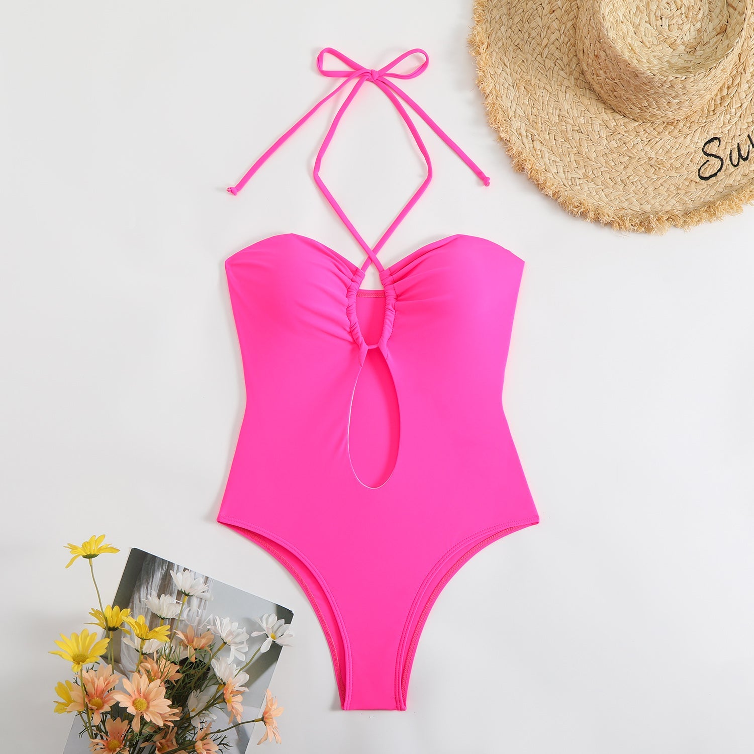 Sexy Halter Top Bikinis Bandeau Swimwear Magenta Swimwear - Tophatter Daily Deals