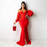 Sexy Off Shoulder Bodycon Party Dress Red Women's Dresses - Tophatter Daily Deals