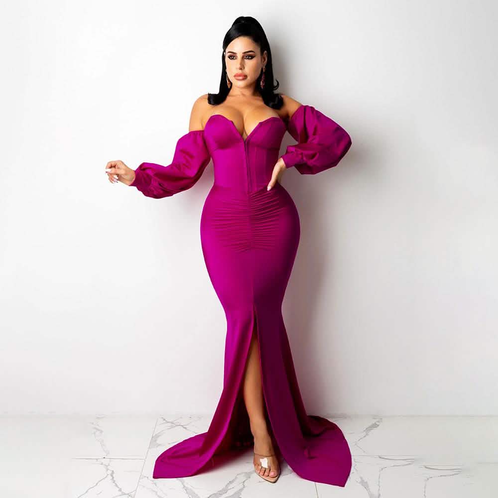 Sexy Off Shoulder Bodycon Party Dress Rose Red Women's Dresses - Tophatter Daily Deals