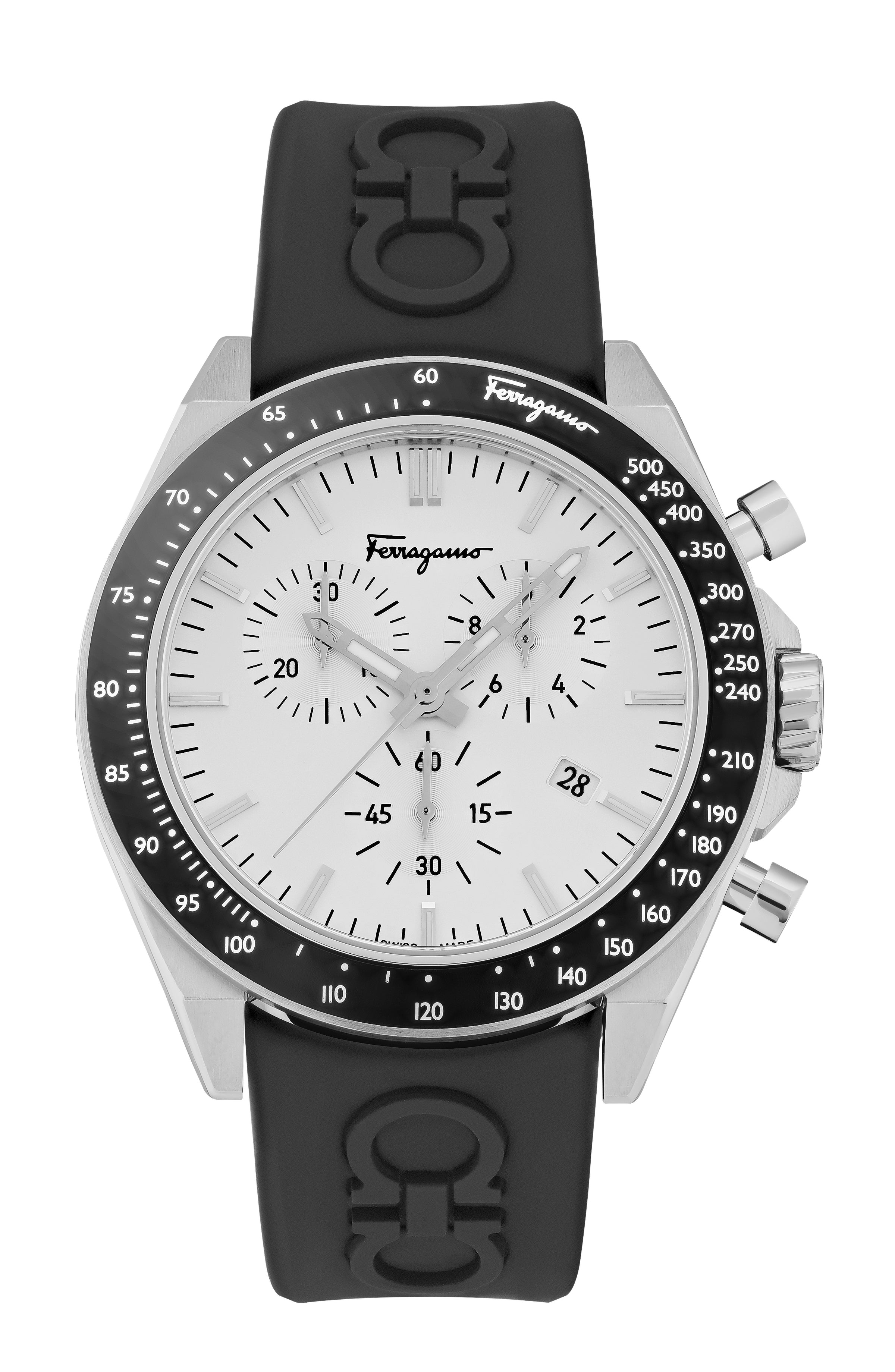 Ferragamo Urban Chrono Silicone Watch Stainless Steel Watches - Tophatter Daily Deals